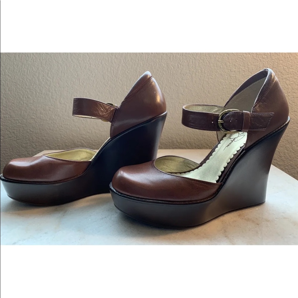 Jessica Simpson Leather Wedge Pump